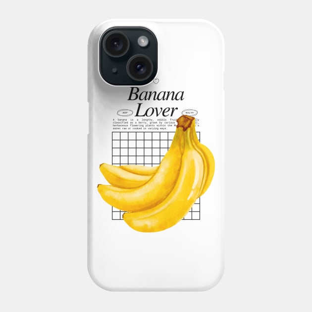 Banana Lover - Fruitarian Vegan Power Phone Case by Millusti