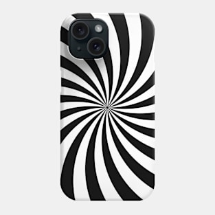 Black and white spiral vortex Phone Case