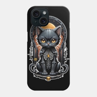 Black Skeleton Cat 1 Phone Case