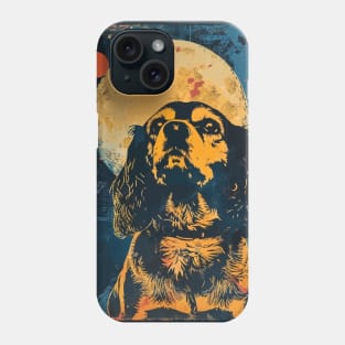 Cavalier King dog grunge portrait Phone Case