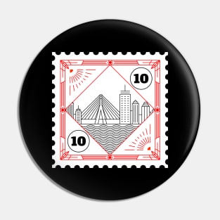 Boston Stamp Design Pin