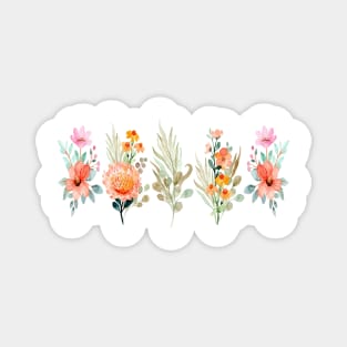 Colorful Watercolor Wild Flower Magnet