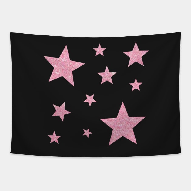 Light Pink Faux Glitter Stars Tapestry by Felicity-K