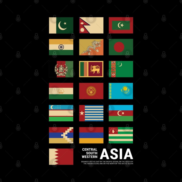 Asia Country Flags Set by KewaleeTee