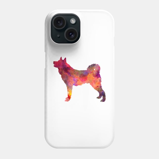 Karelian Bear Dog in watercolor Phone Case by PaulrommerArt