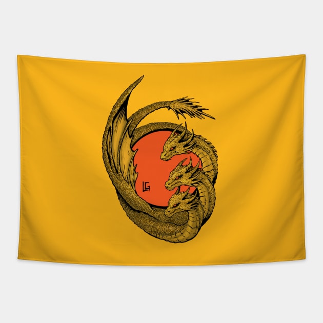 King Ghidorah Tapestry by Lagonza