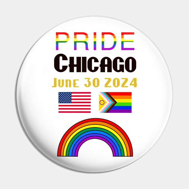 Pride Chicago USA 2024 Pin by Hedgehog Bubbles