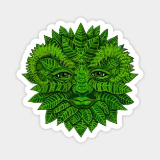 Green Man drawn with acrylic Magnet