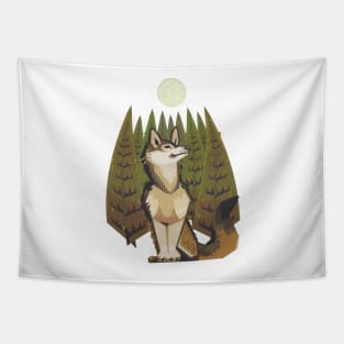 Grey Wolf Moon Tapestry