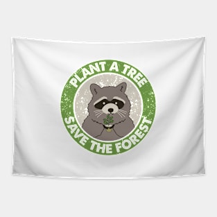 RACCOON SAVE THE FOREST Tapestry