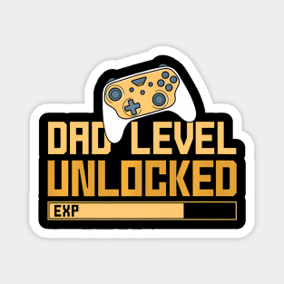 Mens Father's Day Gamer Dad Video Game Dad Level Unlocked Magnet