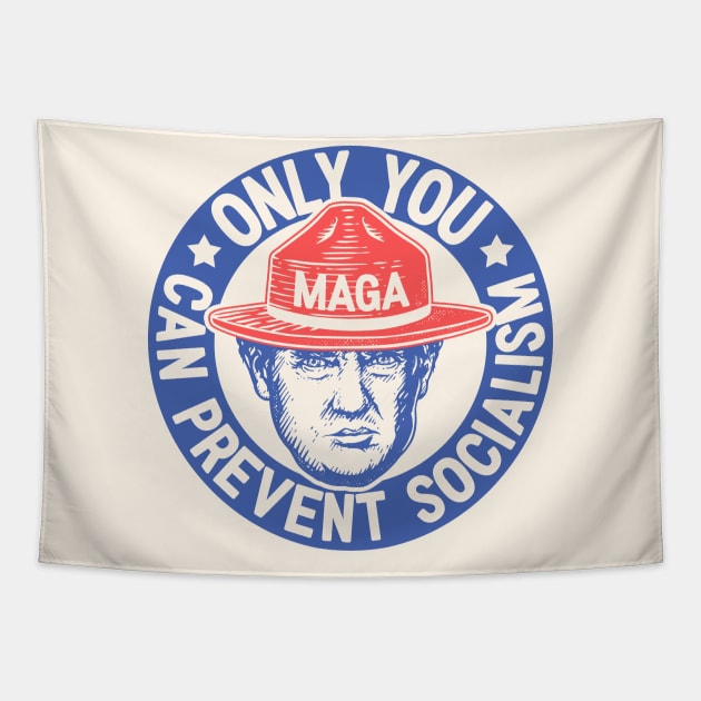 Ultra MAGA | Only You Can Prevent Socialism | We The People 1776 - 2022 | Blue Red Tapestry by anycolordesigns