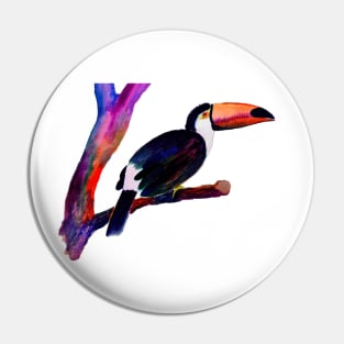 Colorful Parrot Watercolor Painting Pin