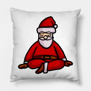 Santa Doing Yoga Christmas Matching Pillow