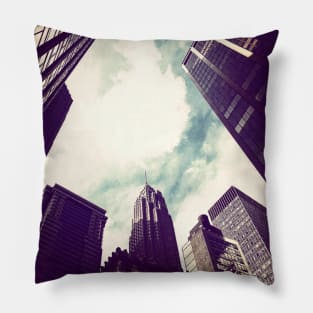 Looking Up Skyscrapers Buildings City Manhattan NYC Pillow