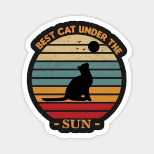 Retro Vintage Sunset Cat Magnet