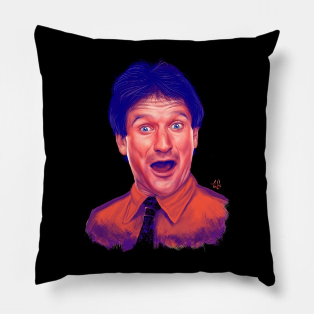 The Joyous Spirit Of Robin Williams Comic Performances Pillow by Landscape In Autumn