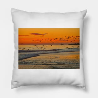 Seagulls soaring skywards Pillow