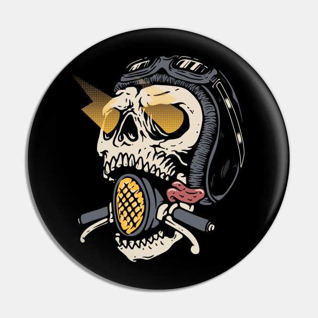 Skull Biker Pin by quilimo