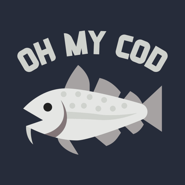 Oh My Cod Funny Fishing Pun Design by Ensjodesigns