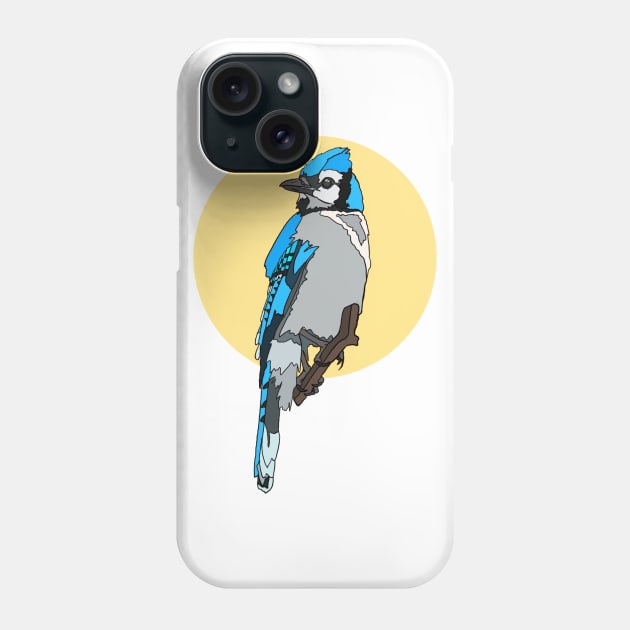 Bluejay Clipart on Yellow Phone Case by New World Aster 