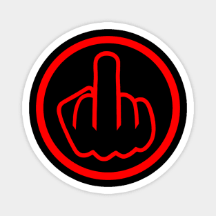 Red Middle Finger Design Magnet