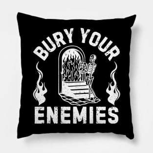 Bury Your Enmies Skull Fire Pillow