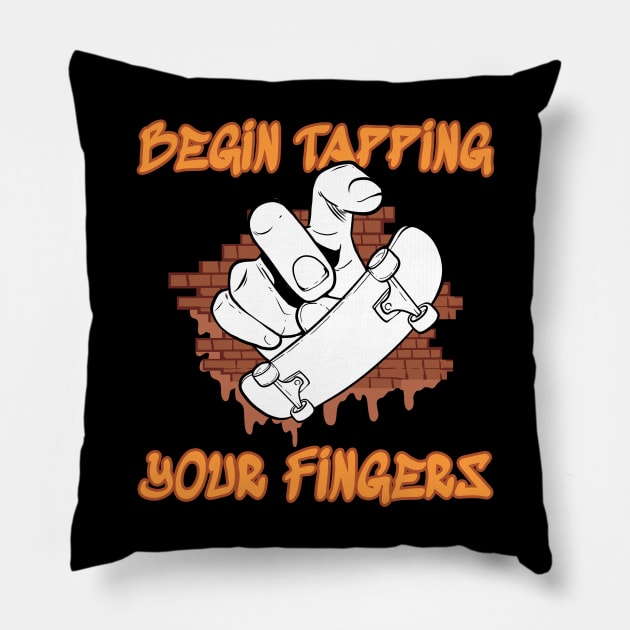 Tapping Your Fingers Fingerboarding Skatepark Gift Pillow by amango