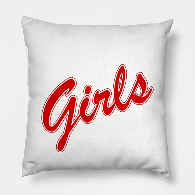 FRIENDS shirt design - "Girls" Sweater (Red, Monica) Pillow by stickerfule