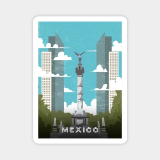 Mexico, Mexico. Retro travel poster Magnet