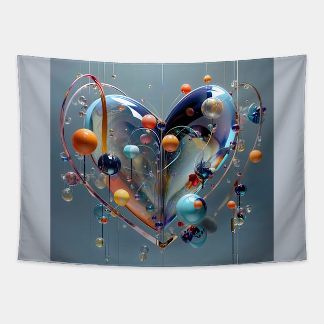 Scene with glass heart Tapestry by bogfl