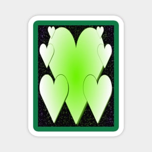 Green Hearts 2-Available As Art Prints-Mugs,Cases,Duvets,T Shirts,Stickers,etc Magnet