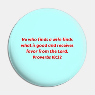 Bible Verse Proverbs 18:22 Pin