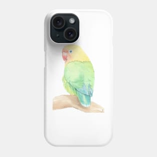 Lovebird watercolor portrait Phone Case
