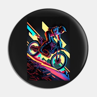 Cyber Future Dirt Bike With Neon Colors Pin