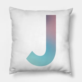 Gradient Letter J Initial Alphabet Pillow