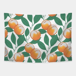 Watercolor Peach And Green Leafs Pattern Tapestry