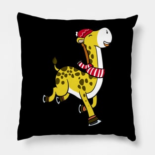 Skating Giraffe Pillow