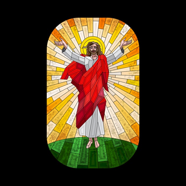 stained glass painting of Jesus Christ by sandra0021tees