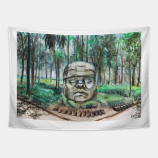 Olmec head Tapestry