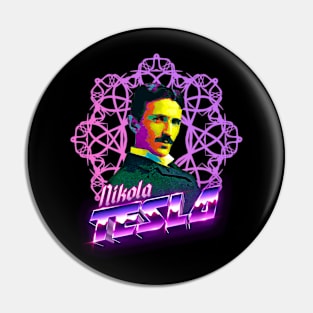 Nikola Tesla - 80s style Pin