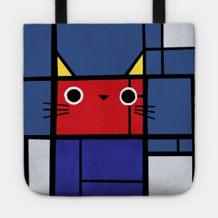 Mondrian cat Tote