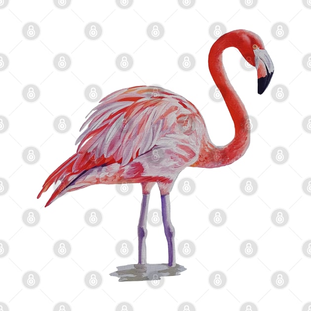Pink Flamingo Painting (no background) by EmilyBickell