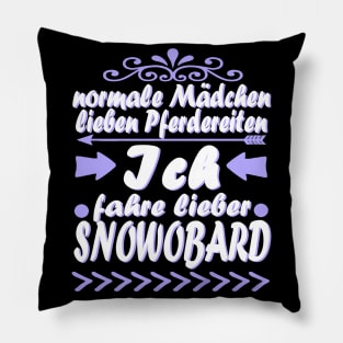 Snowboarden Mädchen Schnee Geschenk Winter Pillow