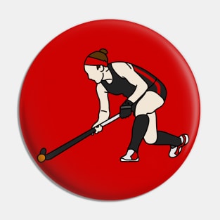 Field Hockey Player Red Pin