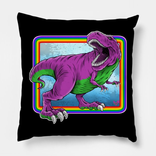 Definitely not Barney Pillow by davemyersillustration