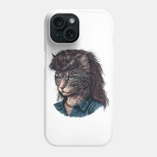 Tabby Cat With Mullet Phone Case