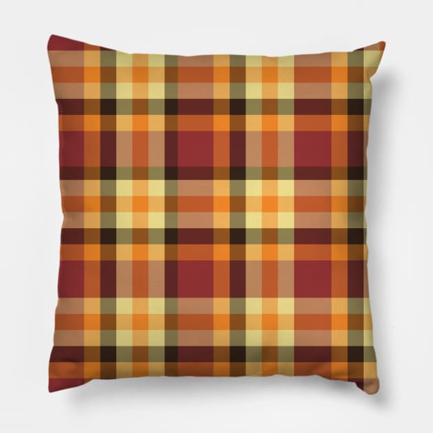 Autumn Plaid Pattern Pillow by cottoncanvas