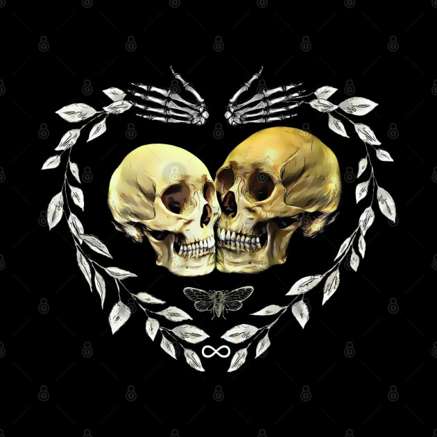 Heart eternal Lovers skeletons, lovers, cool skulls, bones, Human anatomy,romance skull, bones by Collagedream