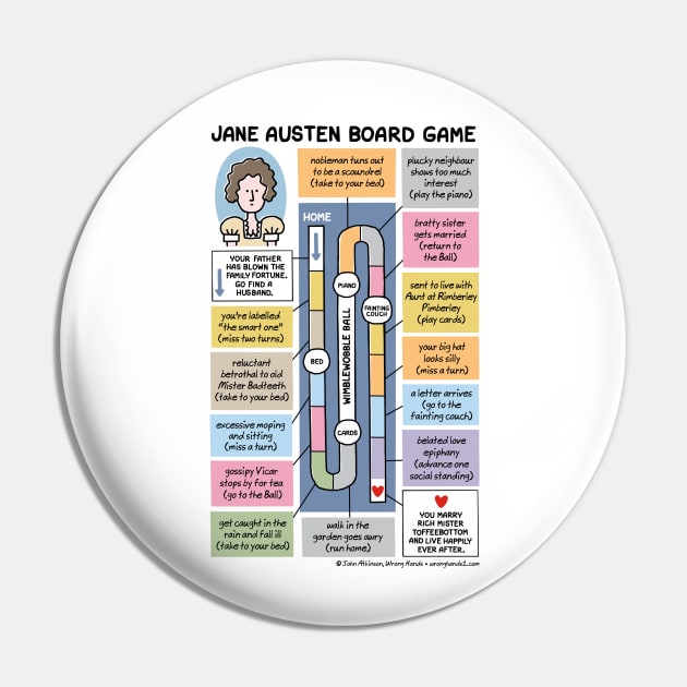 Jane Austen Board Game Pin by WrongHands